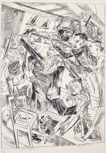 Les derniers, par Max Beckmann (1884-1950), lithographie. Allemagne, 20e siècle. - Max Beckmann