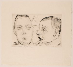 Deux officiers automobiles, planche 15 du portfolio « Visages » - Max Beckmann