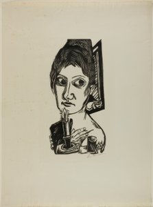 Femme avec bougie