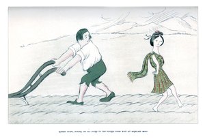 Robert Burns, ayant mis la main à la charrue, regarde en arrière vers Highland Mary, 1904