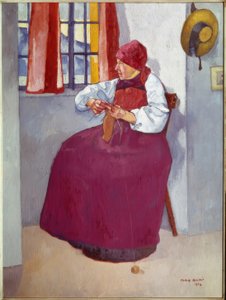 Femme qui tricote