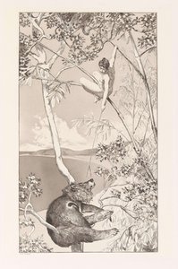 Ours et Elfe, planche I des Intermezzos, Opus IV, vers 1880 - Max Klinger