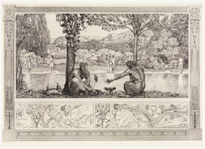 Narcisse et Écho I (Sauvetages de victimes ovidiennes, opus II, planche 7) - Max Klinger