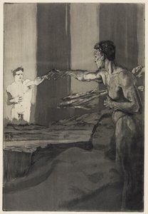 Philosophe (De la mort, deuxième partie, opus XI, planche 4) - Max Klinger