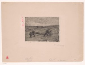 Paysage avec chèvres paissant - Max Liebermann (signed by artist)