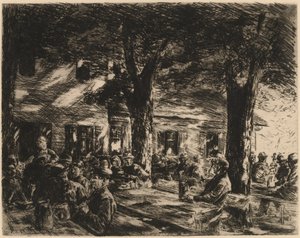 Un jardin de taverne à Rosenheim - Max Liebermann