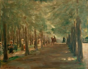 Allée dans le Tiergarten avec cavaliers et promeneurs - Max Liebermann