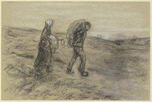 Ouvrier rentrant des champs avec sa femme - Max Liebermann