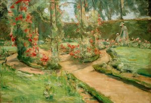 Le jardin de roses à Wannsee avec la fille et la petite-fille - Max Liebermann