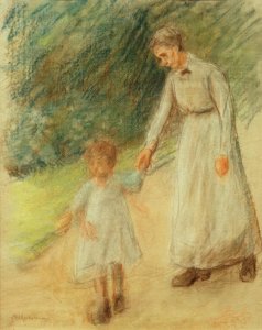 Petite-fille avec nourrice - Max Liebermann