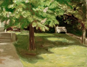 Banc de jardin sous le marronnier – Marronniers en fleurs - Max Liebermann
