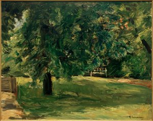 Banc de jardin sous le marronnier dans le jardin de Wannsee