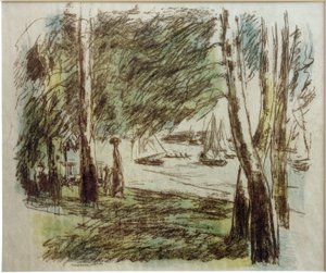 Paysage au Wannsee avec voiliers - Max Liebermann