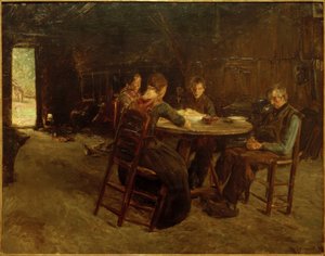 Paysans frisons à la prière de table - Max Liebermann