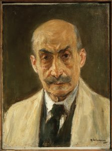 Autoportrait (buste en blouse de peintre) - Max Liebermann