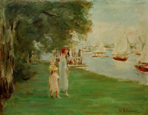 Promeneurs sur la rive du Wannsee - Max Liebermann