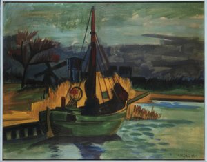 Bateaux de pêcheurs sur la rive / 1923