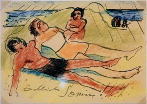 Bronzer sur la plage - Max Pechstein