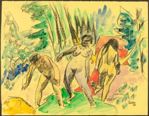 Trois nus dans la forêt - Max Pechstein