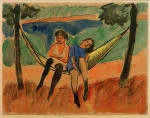 Deux filles dans un hamac II - Max Pechstein