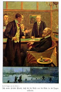 Phileas Fogg prend le pari au Reform Club qu