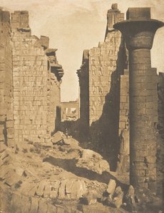 Cour des Bubastites et entrée de la Salle Hypostyle du palais de Karnac, Thèbes, 1849-50