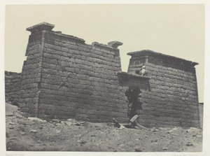 Hémi-Spéos De Séboua, Pylônes; Nubie, plate 98 from the album "Egypte, Nubie, Palestine et Syrie" (1852) - Maxime Du Camp