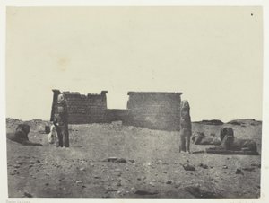 Hémi-Spéos De Séboua, Drômos; Nubie, plate 97 from the album "Egypte, Nubie, Palestine et Syrie" (1852) - Maxime Du Camp