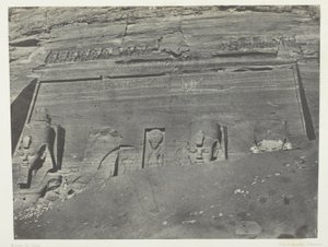 Ibsamboul, Vue Générale Du Grand Spéos De Phrè; Nubie, plate 102 from the album "Egypte, Nubie, Palestine et Syrie" (1852) - Maxime Du Camp
