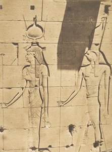 Isis et Horus-Arsiési - Bas-relief du Temple de Kalabcheh Talmis, 8 avril 1850 - Maxime Du Camp