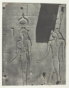 Kalabscheh, Sculptures De La Façade Postérieure Du Temple; Nubie, plate 92 from the album "Egypte, Nubie, Palestine et Syrie" (1852) - Maxime Du Camp
