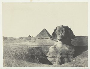 Le Sphinx vu de face, Moyenne Égypte, 1849-51, imprimé en 1852 - Maxime Du Camp
