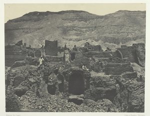 Médinet-Habou, Ruines de la Ville de Papa, Thèbes, 1849-51, imprimé en 1852 - Maxime Du Camp