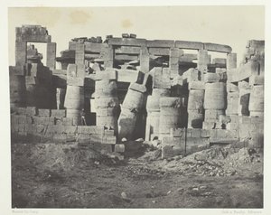 Palais de Karnak, Salle Hypostyle Prise au Nord, Thèbes, 1849-51, imprimé en 1852 - Maxime Du Camp