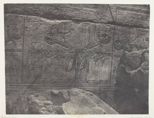 Palais de Karnak, Sculptures Extérieures du Sanctuaire de Granit; Thèbes - Maxime Du Camp