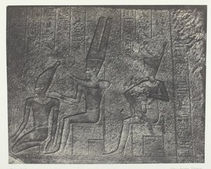 Palais de Karnak, sculptures extérieures du sanctuaire de granit, Thèbes, 1849-51, imprimé en 1852 - Maxime Du Camp
