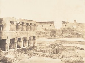 Palais et village de Louxor, pris du sud, Thèbes, 1849-50