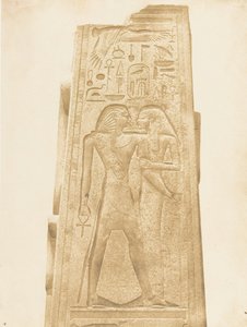 Pilier du Sanctuaire de granit du Palais de Karnac Bas-relief représentant le Pharaon - Maxime Du Camp
