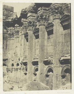 Temple de Jupiter à Baalbeck Héliopolis, Intérieur du Naos, Syrie, 1849-51, imprimé 1852 - Maxime Du Camp
