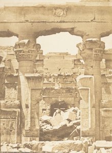 Temple de Kalabcheh - Entre colonnement médial du Pronaos, 8 avril 1850 - Maxime Du Camp