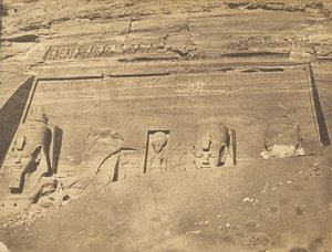 Vue de la façade du Spéos de Phré, à Abousembil, mars 1850 - Maxime Du Camp