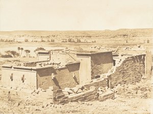 Vue générale du Temple de Kalabcheh Talmis, prise de la montagne, 8 avril 1850 - Maxime Du Camp