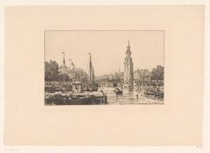 Vue de la tour Montelbaan à Amsterdam
