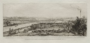 Souvenirs artistiques du Siège de Paris : Vue prise du viaduc du Pont-du-Jour..., 1870-71 - Maxime Lalanne