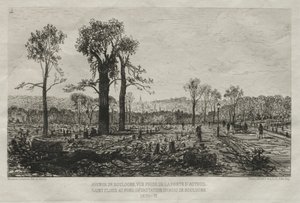 Souvenirs artistiques du Siège de Paris : Avenue de Boulogne, vue prise de la porte d