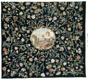Nappe avec la personnification de Flora et un motif floral - Maximiliaan van der Gucht (possibly)