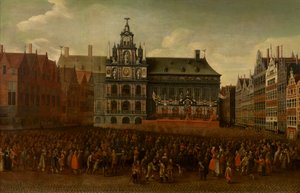 La Proclamation de la Paix de Münster sur la Grote Markt à Anvers - Maximiliaen Pauwels