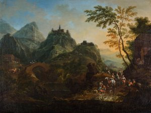 Paysage montagneux idéal avec pont