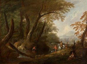 Paysage forestier avec plan d