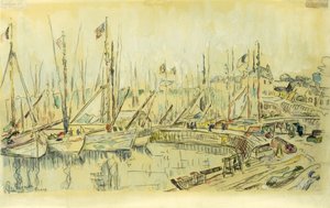Barges sur la Seine - Maximilien Luce